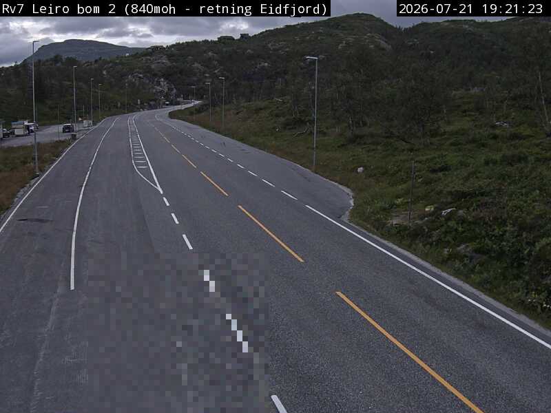 Webkamerabilde fra Leiro bom, retning Eidfjord