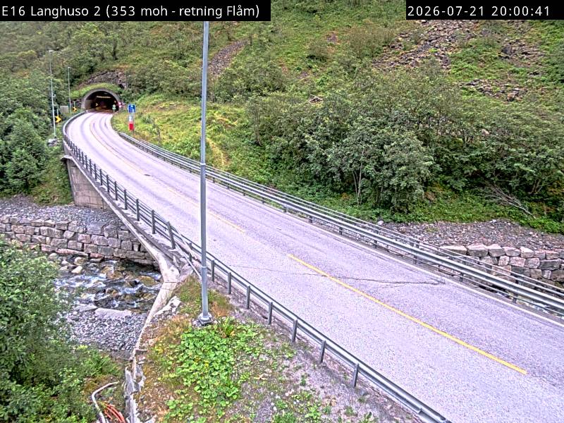 Webkamerabilde fra Langhuso, retning Flåm