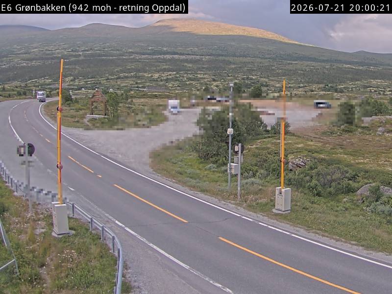 Webkamerabilde fra Grønbakken, retning Oppdal