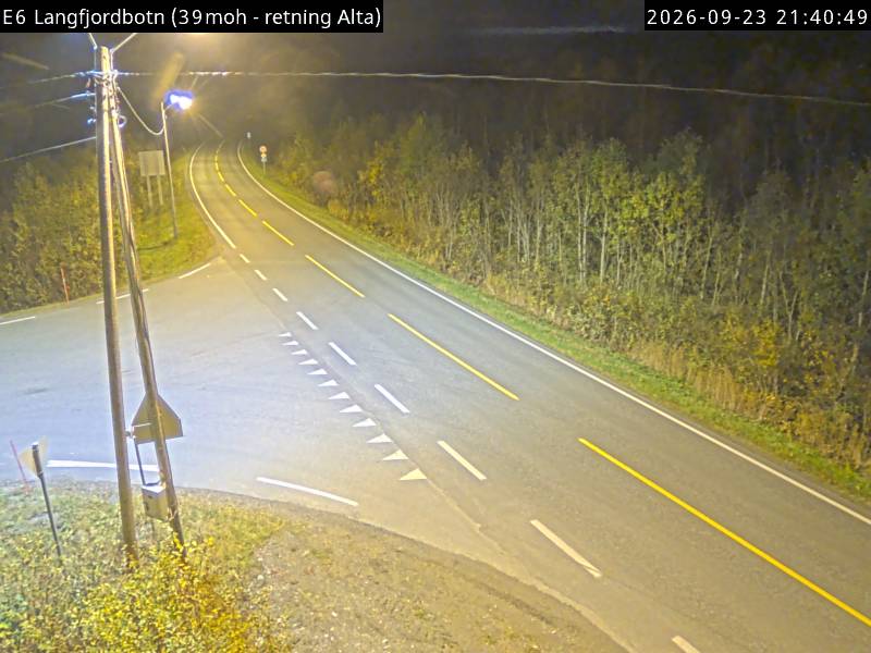 Webkamerabilde fra Langfjordbotn, retning Alta