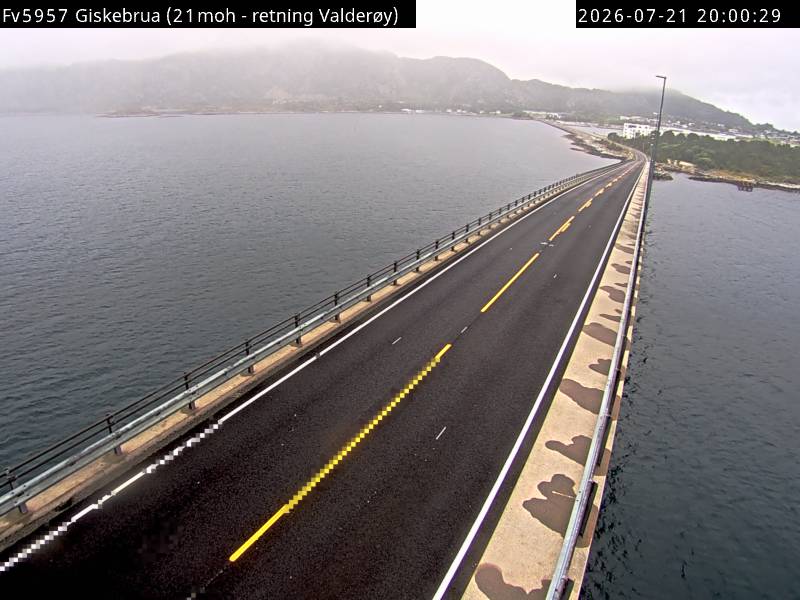 Webkamerabilde fra Giskebrua, retning Valderøy