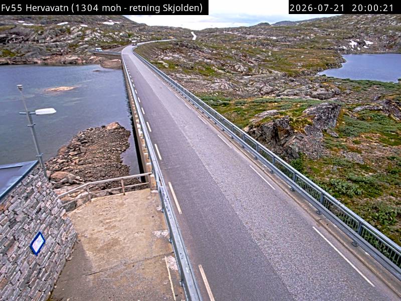 Webkamerabilde fra Hervavatn, retning Skjolden
