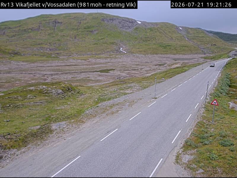 Webkamerabilde fra Vikafjellet v/Vossadalen, retning Vik