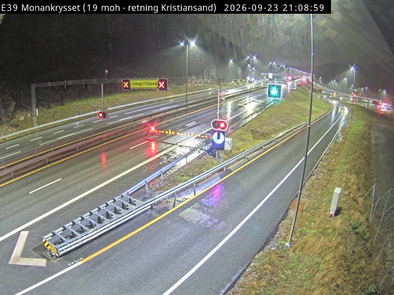 Webkamerabilde fra Monankrysset, retning Kristiansand