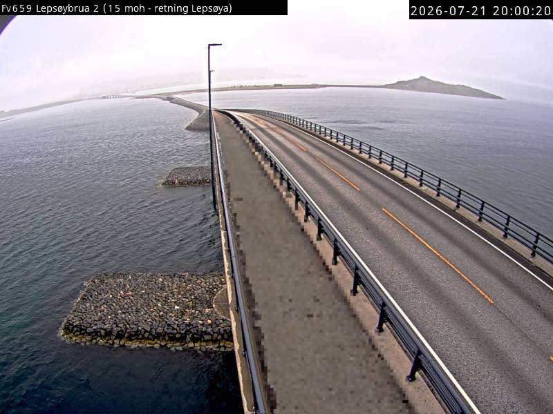 Webkamerabilde fra Lepsøybrua, retning Lepsøy