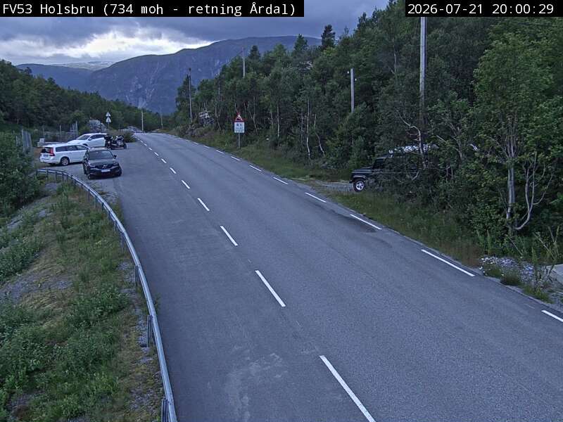 Webkamerabilde fra Holsbru, retning Årdal