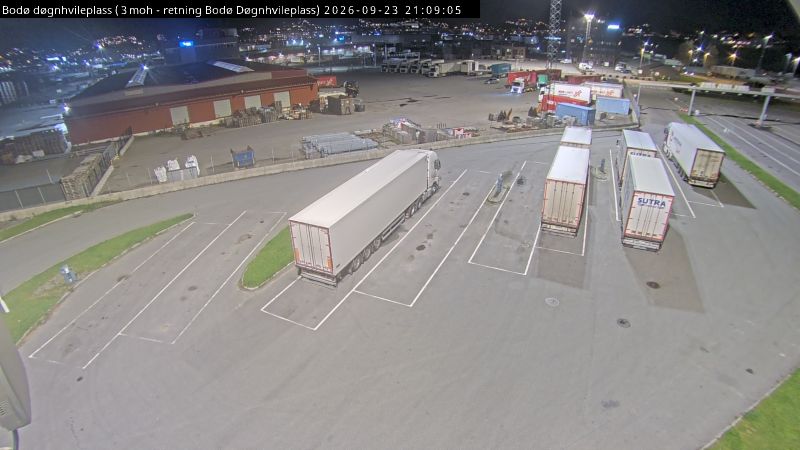 Webkamerabilde fra Bodø døgnhvileplass, retning Bodø Døgnhvileplass