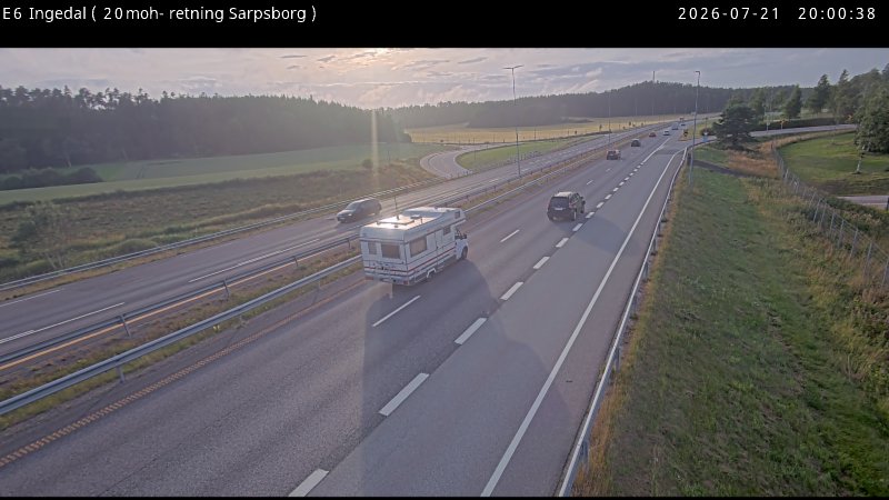 Webkamerabilde fra Ingedal, retning Sarpsborg